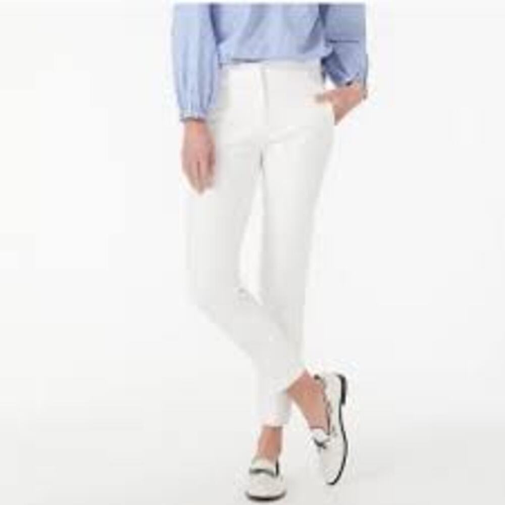 J.Crew Cameron Pants High Rise Bi Stretch Slim Crop Cream Ivory Size 14T